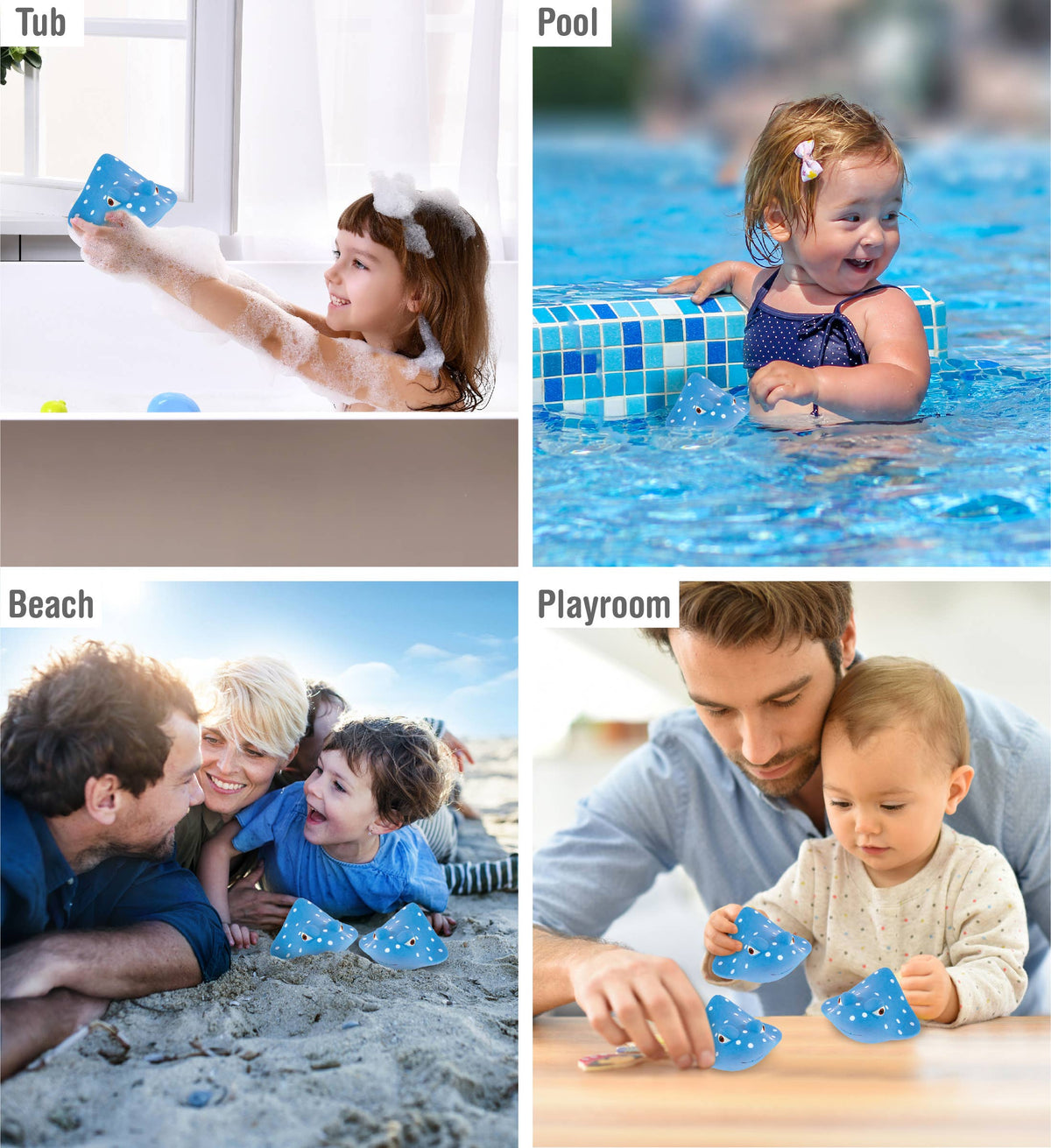 Kids Manta Ray Bath Toy – Floating Squirter Ocean Play Toy
