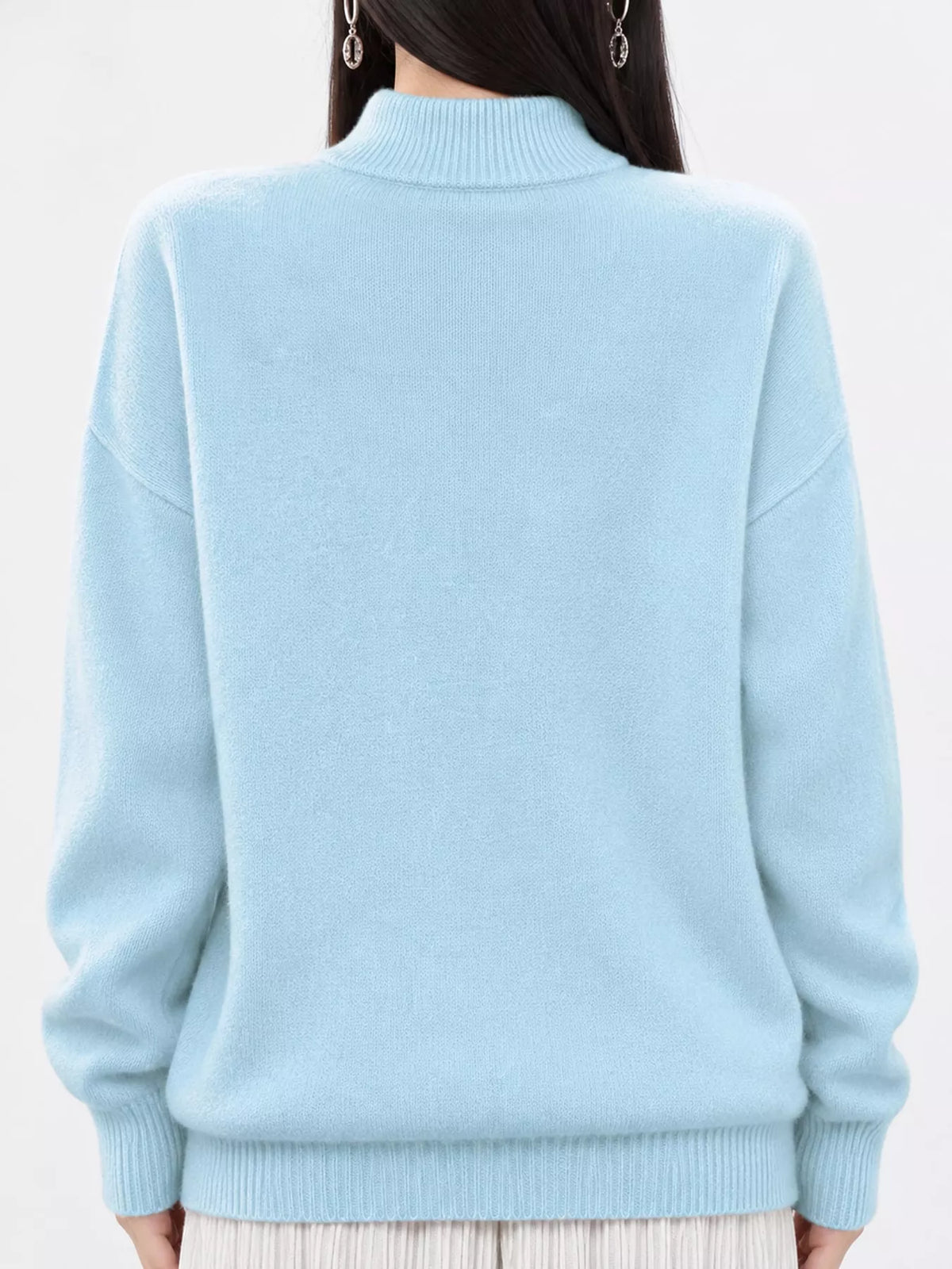 Turtleneck Dropped Shoulder Sweater