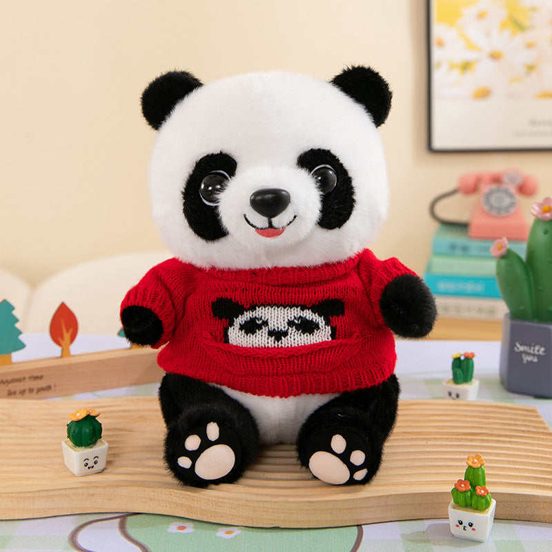 Cute Panda Plush Toy Wearing Clothes