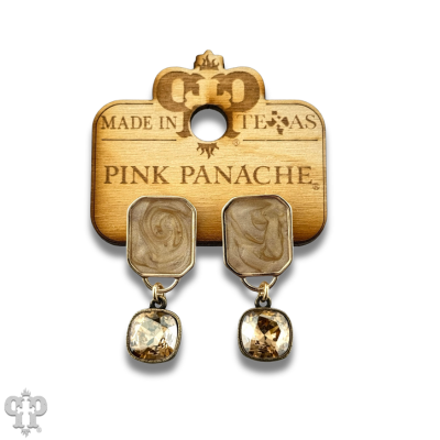 Pearlescent rectangle with crystals from Swarovski®