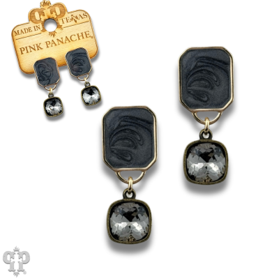 Pearlescent rectangle with crystals from Swarovski®