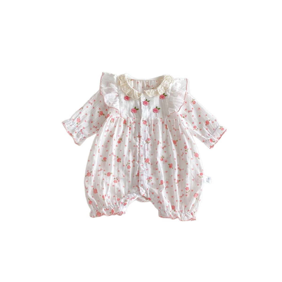 Arrival Sweet Lace-Embroidered Romper For Baby Girls