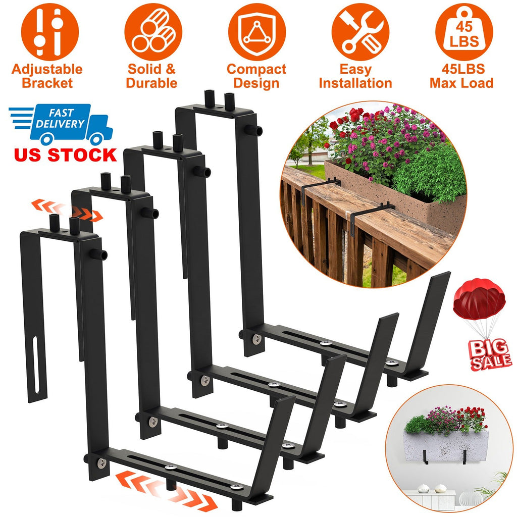 Adjustable Planter Box Brackets for Windowsills