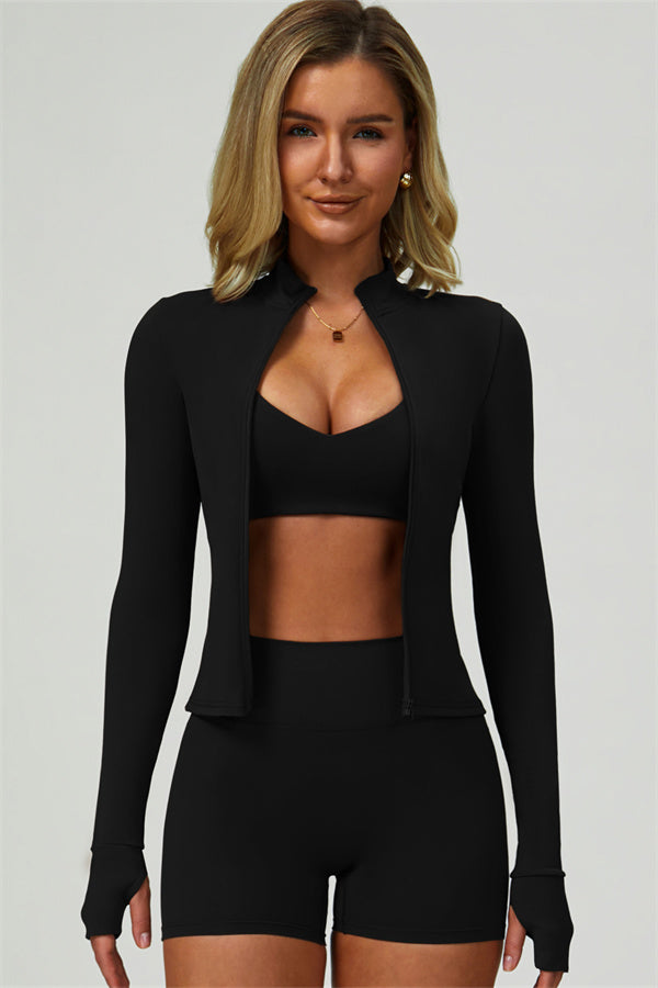 The Elixir Jacket Sports Bra Shorts 3-Piece Set