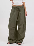 Drawstring Wide Leg Pants
