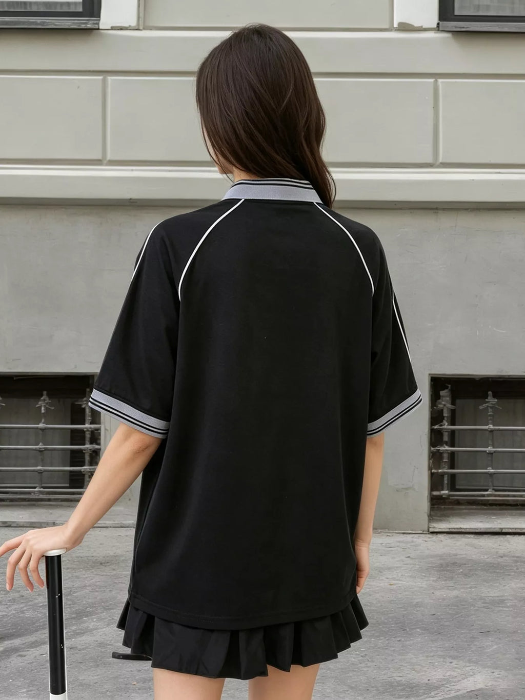 Oversized Sporty Graphic Short Sleeve T-Shirt
