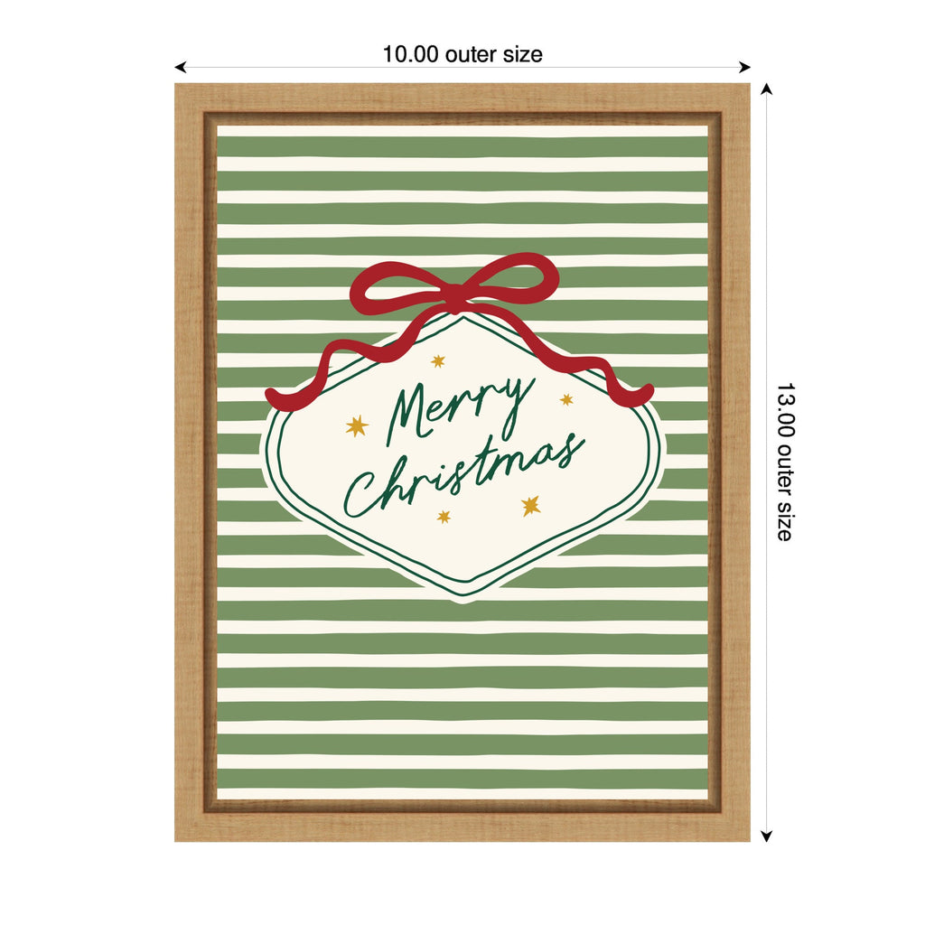 Merry Christmas Ornament by Lucky Guava Framed Canvas Wall Art Print
