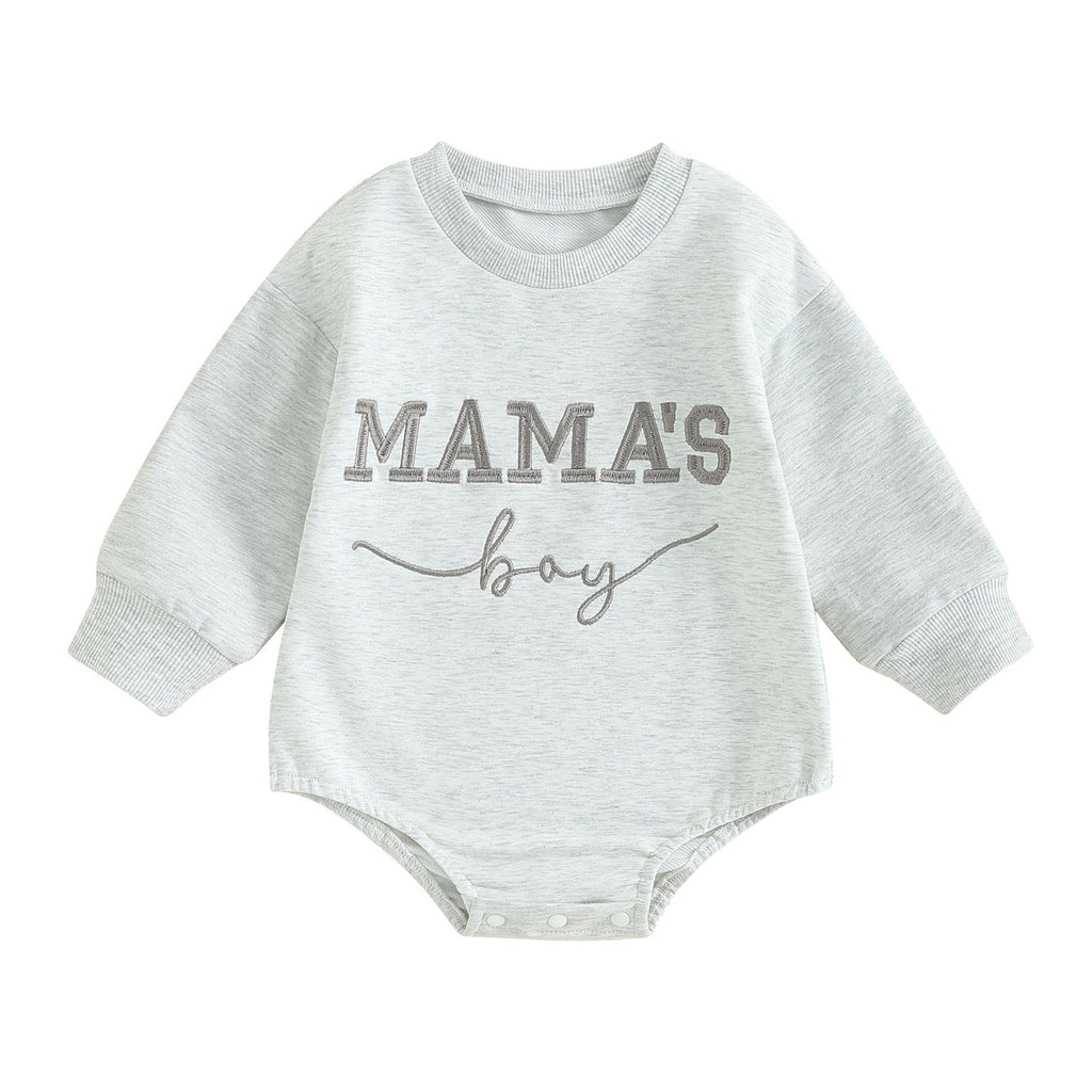 Round-neck Long-sleeve Letter-embroidered Triangle Bodysuit