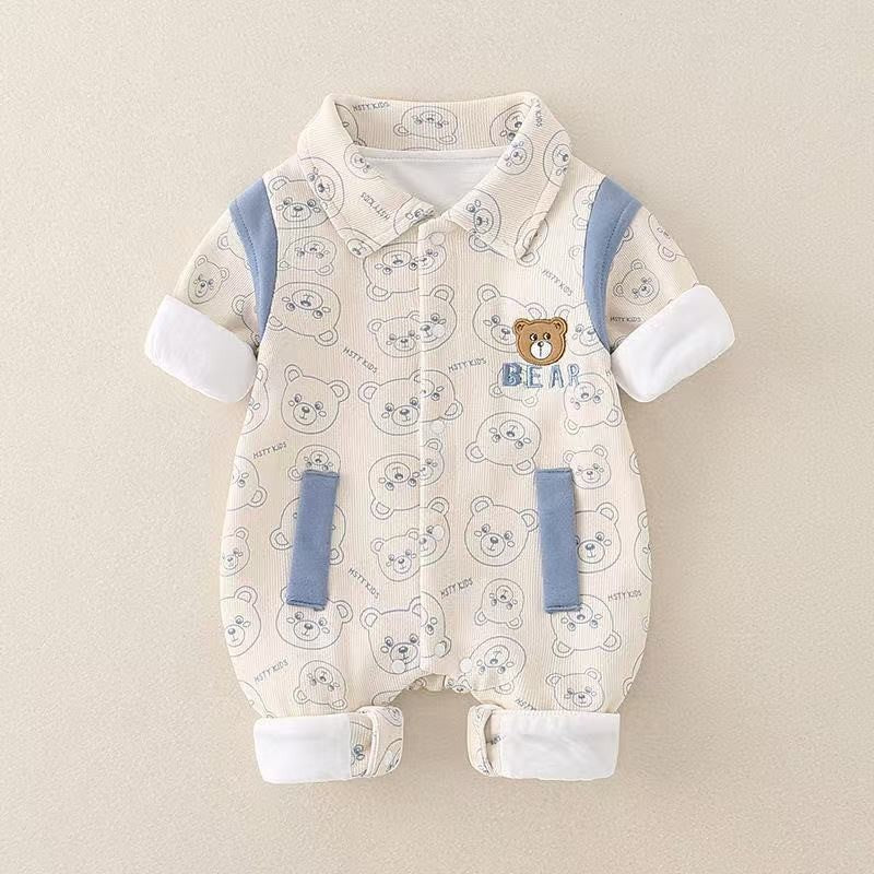 Babys Two-layer Autumn Outerwear Baby Onesie
