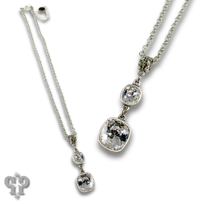 Double square crystals from Swarovski® necklace