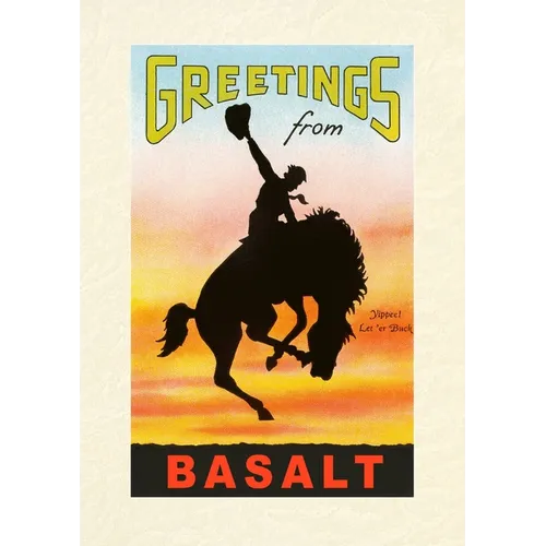 Vintage Lined Notebook Greetings from Basalt, Bronco - Paperback