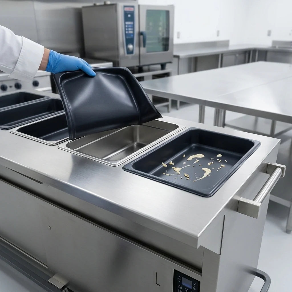 Duke Thurmaduke EPW-6-CBPG Mobile 6-Pan Waterless Steamtable with Sealed Wells, Enclosed Base and Touchscreen Control