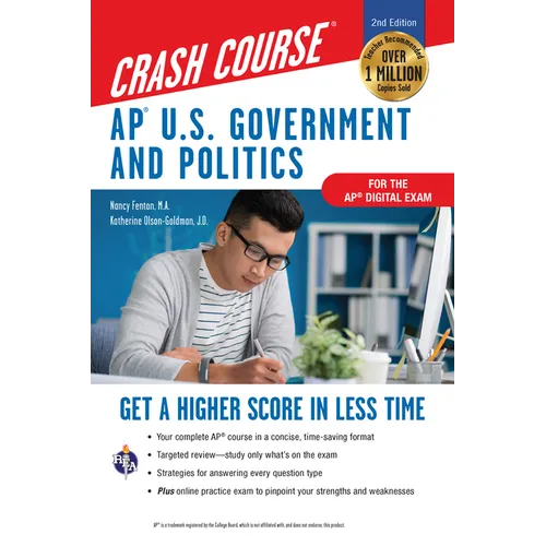 AP U.S. Government & Politics Crash Course, a Time-Saving Study Guide: Get a Higher Score in Less Time - Paperback
