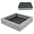 2-In-1 HDPE Kids Sandbox with Cover and Bottom Liner