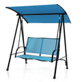 2-Seat Outdoor Canopy Swing with Comfortable Fabric Seat and Heavy-duty Metal Frame