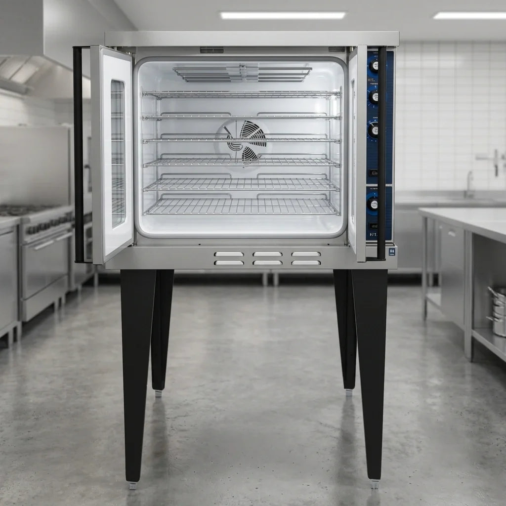 Duke 613-G3V Single-Deck Deep-Depth Gas Convection Oven, 6-Pan, Mechanical Controls, Stainless Steel/Porcelain