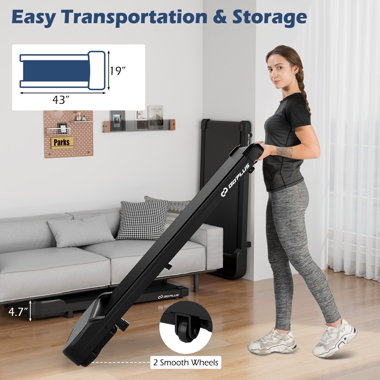 2.5HP Under Desk Treadmill with Remote Control and 3 Countdown Modes