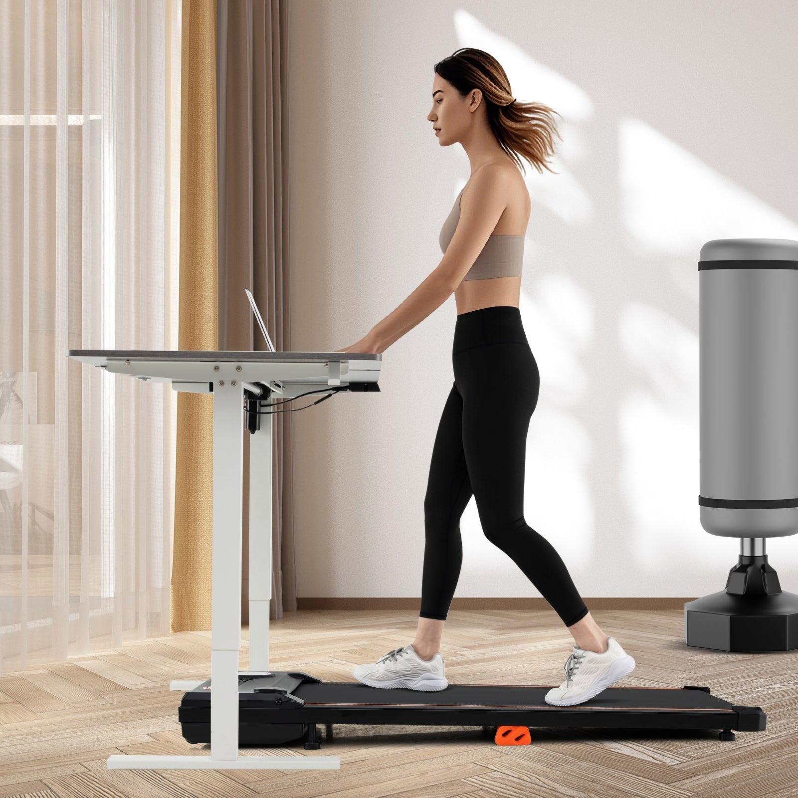 2.5HP Under Desk Treadmill with Remote Control for Home Office-Black