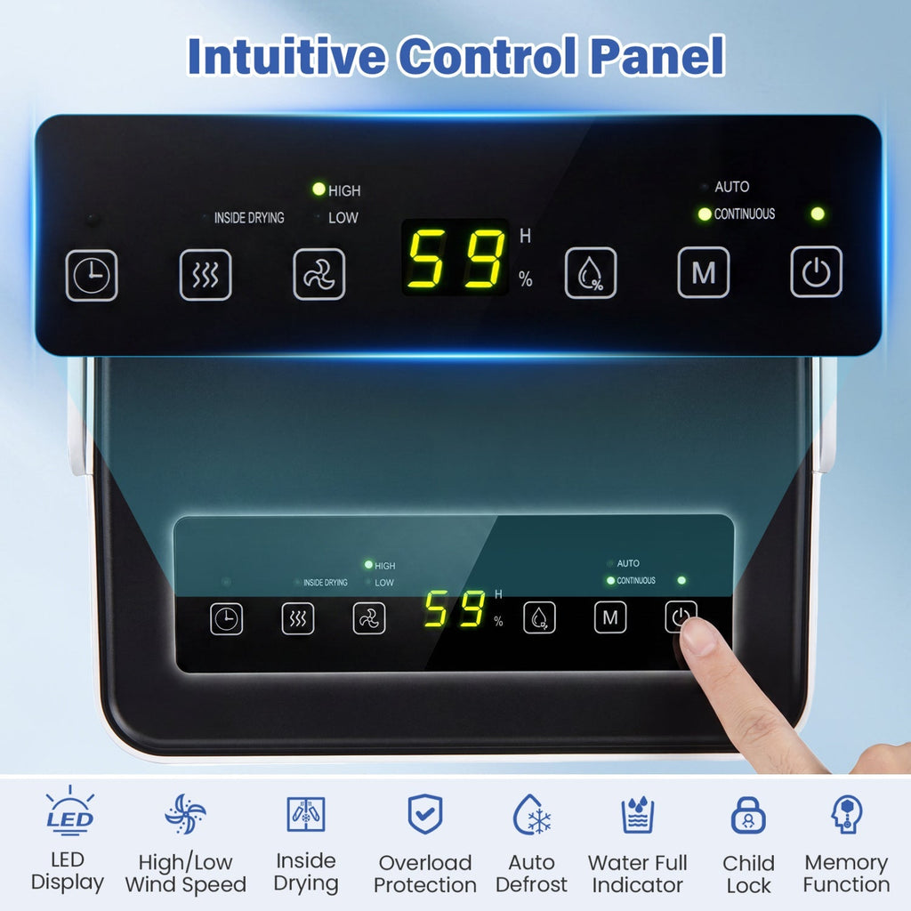32 Pint Dehumidifier with Drain Hose for 2000 Sq Ft
