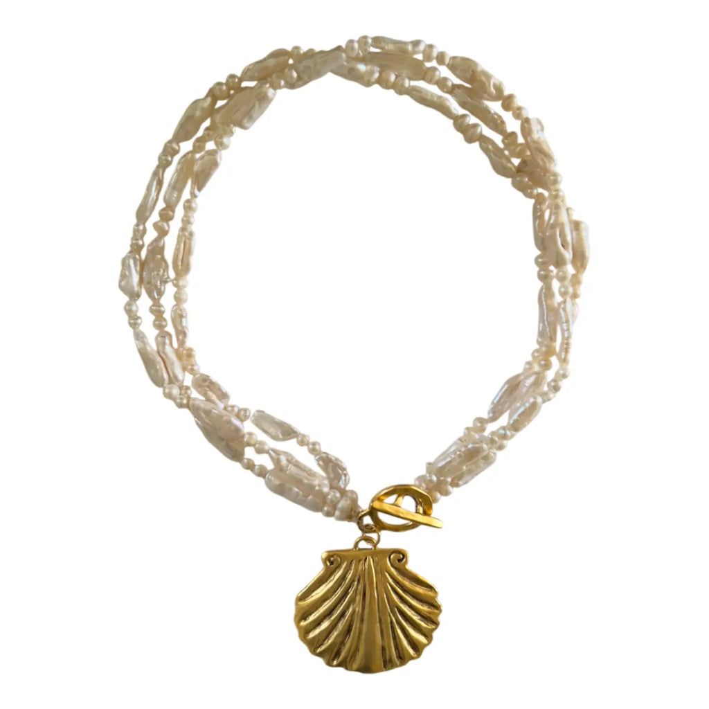 AQUA PEARL SHELL NECKLACE