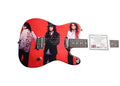 Alice Cooper Signed Triple Graphics Photo Guitar