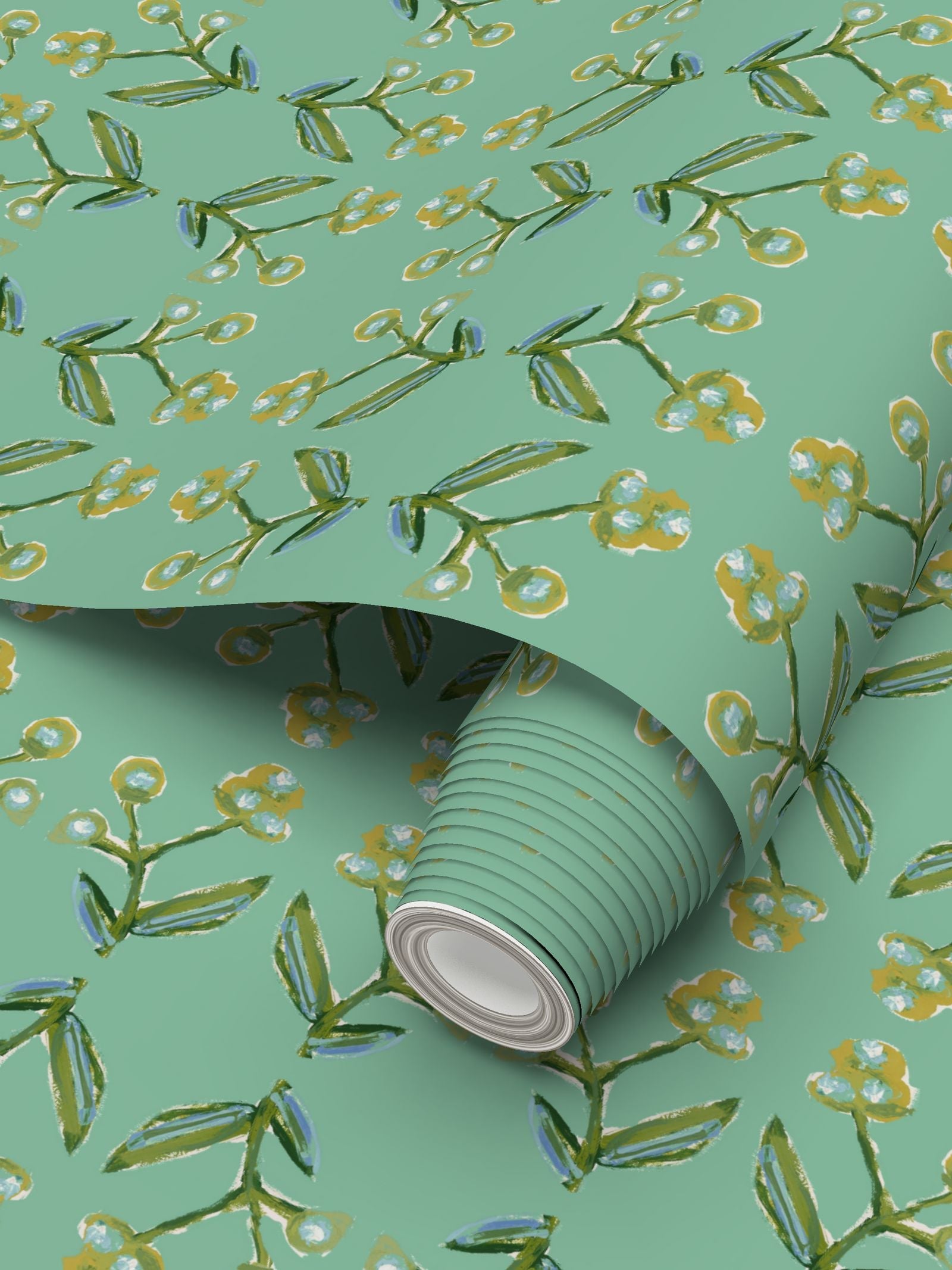 Antonia Wallpaper (Green & Citron)