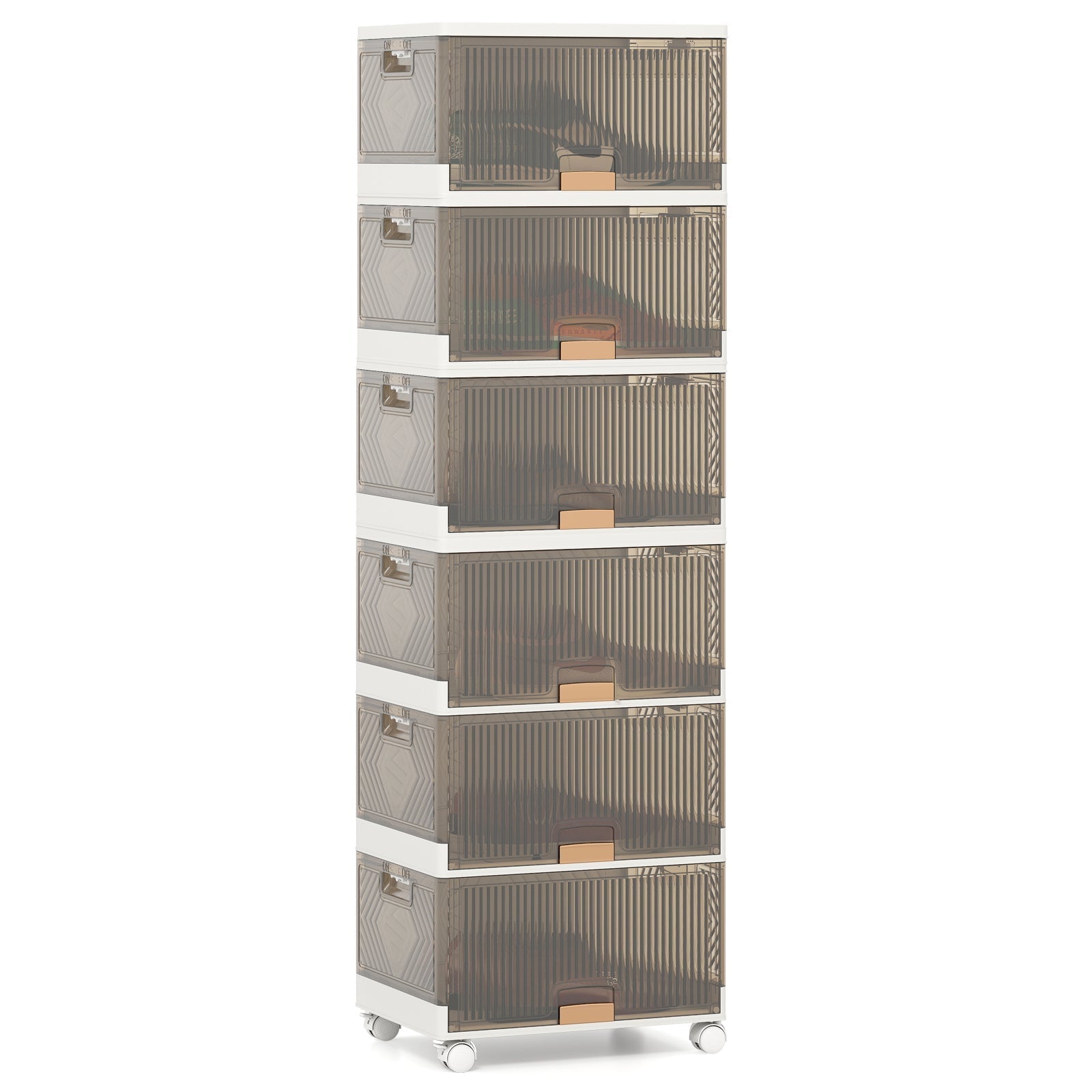 3/4/5/6-Cube Stackable Storage Bins with Detachable Wheels