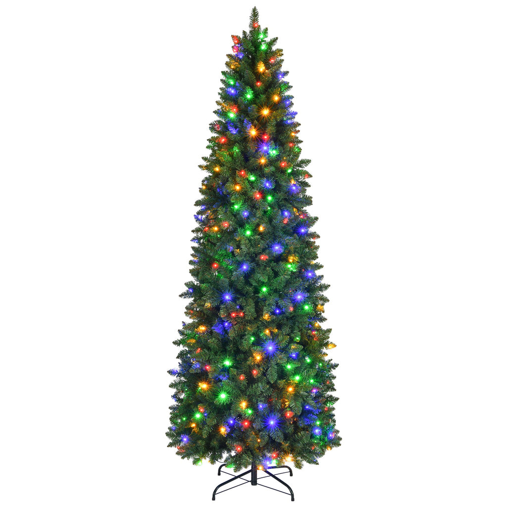 Prelit Pencil Christmas Tree, 9ft Premium Artificial Tree, Warm