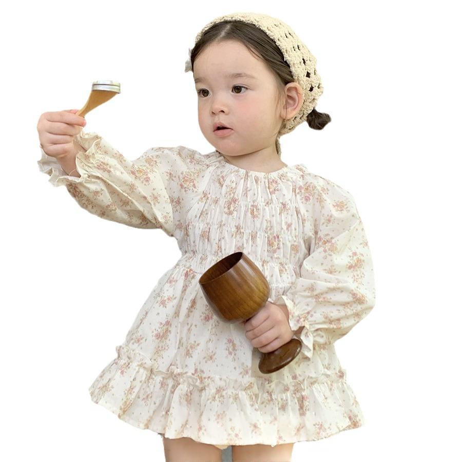 Baby Floral-print One-piece Romper For Outdoor Wear