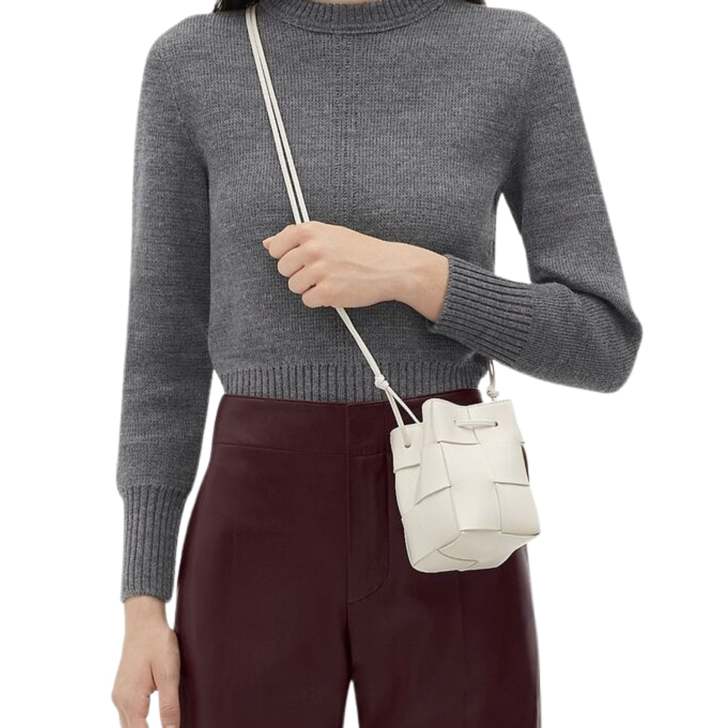 Chic Woven Mini Crossbody Bucket Bag – Lightweight Shoulder Handbag
