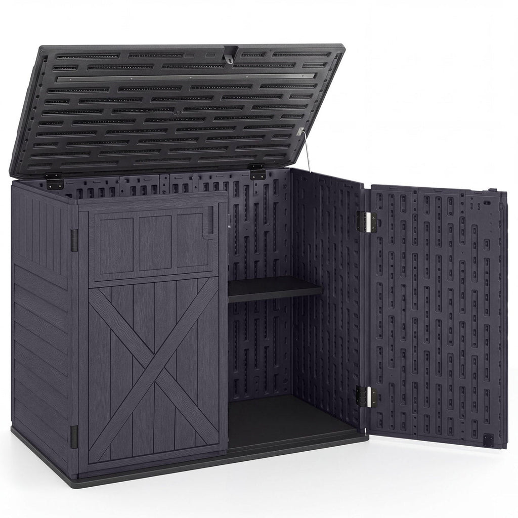 20 Cu.Ft Horizontal Resin Storage Shed with Adjustable Shelf