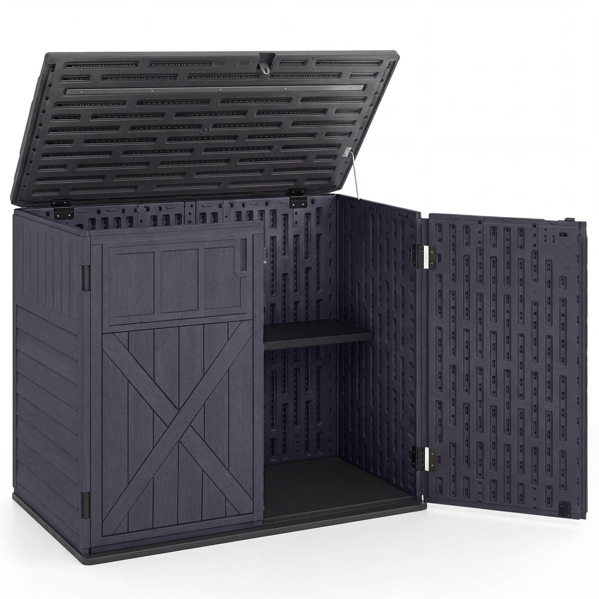 20 Cu.Ft Horizontal Resin Storage Shed with Adjustable Shelf