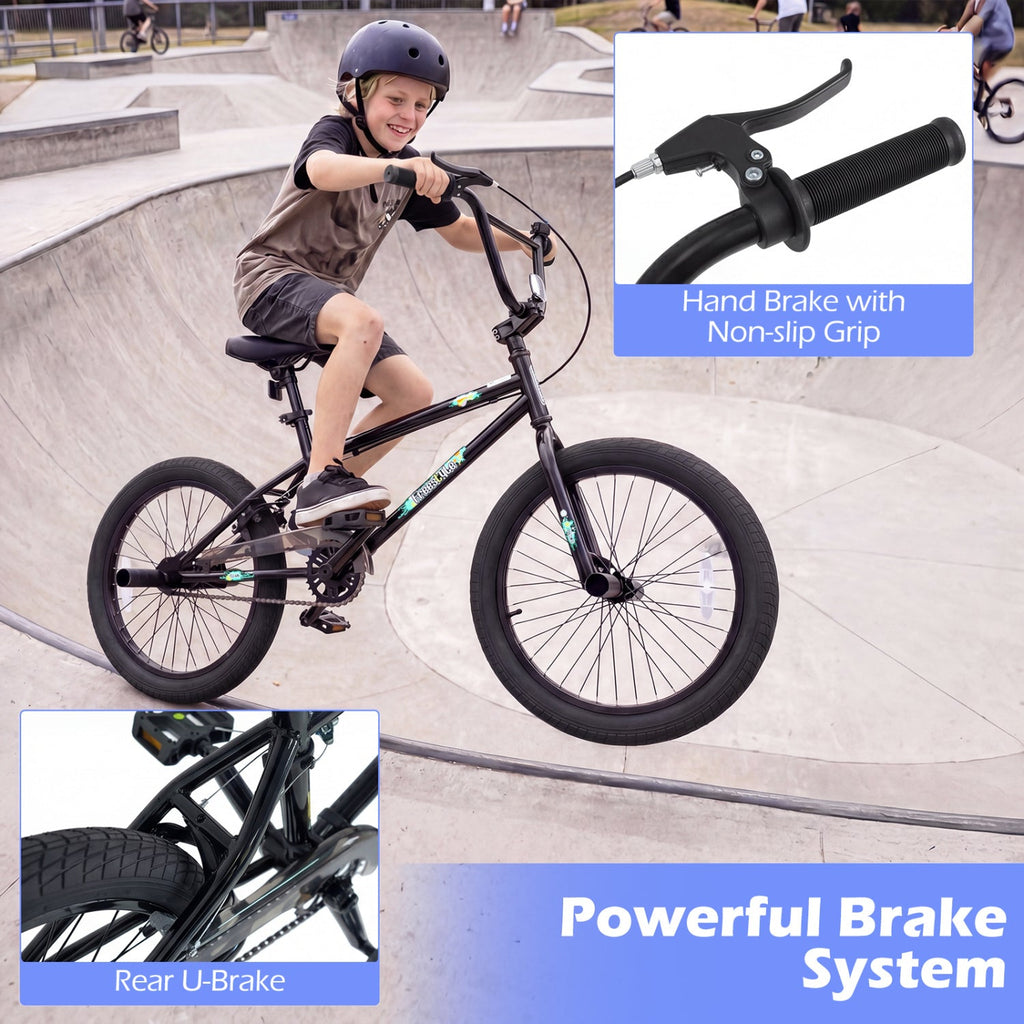 20 Inch BMX Trick Bike with 360° Steering for Kids & Teens