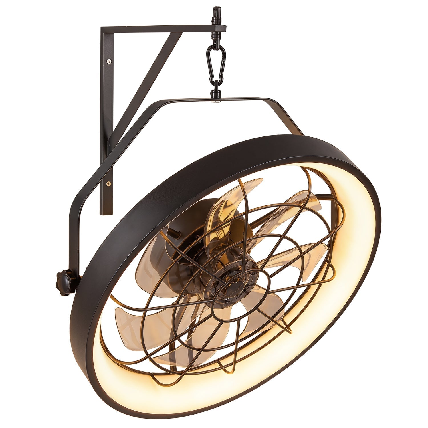20" Wall Mounted Fan with Dimmable LED Light and Timer