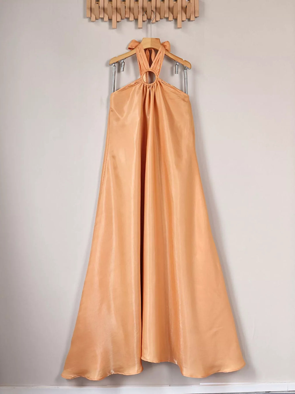 Halter Neck Maxi Dress with O-Ring Detail