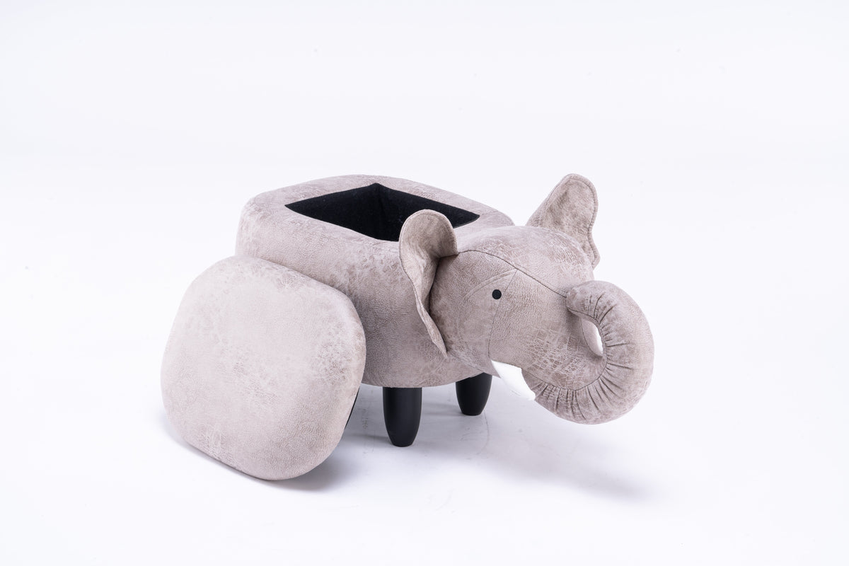 Elliot the Elephant Storage Ottoman with Hidden Storage - PU Leather