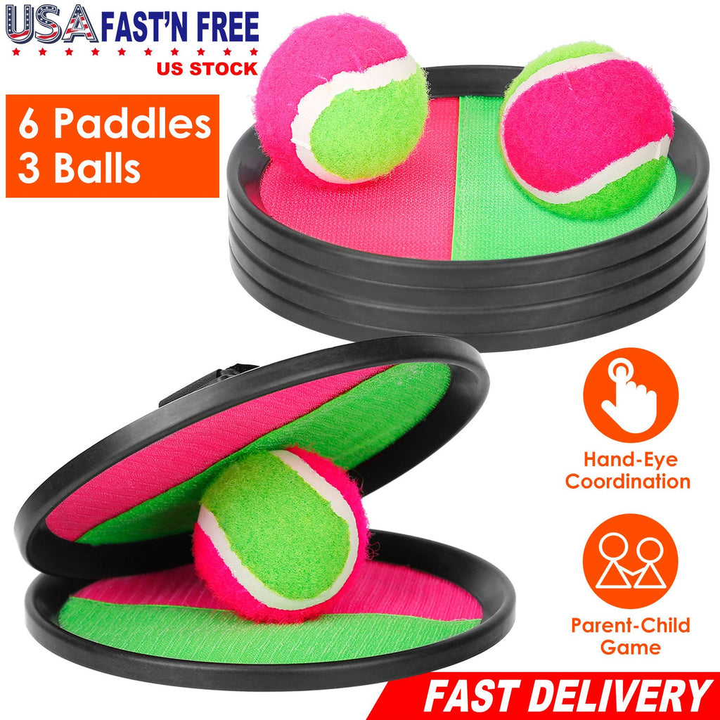 3Sets Toss and Catch Ball Throw Catch Ball Paddle Outdoor Ball Game Catch Game Beach Game