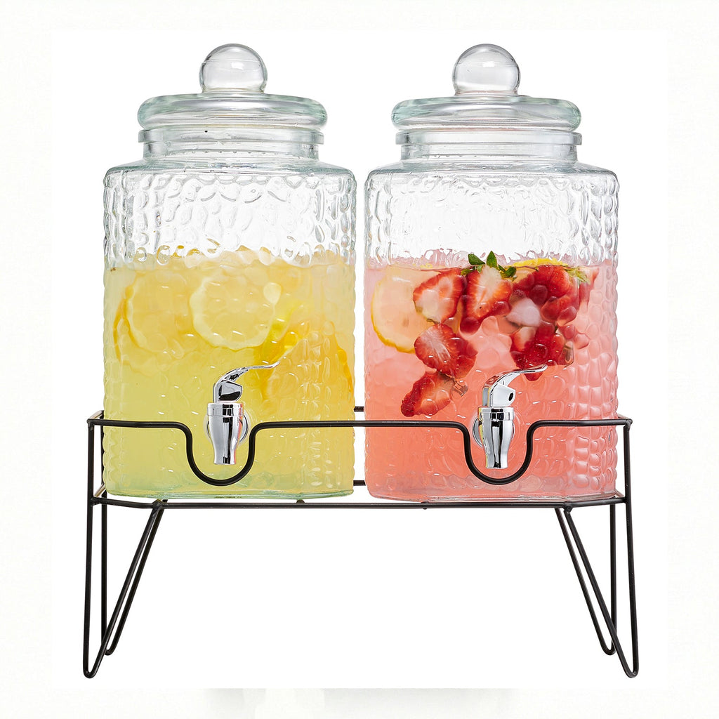 Hamburg (Set of 2) Beverage Dispensers with Stand 1.5 Gal Each