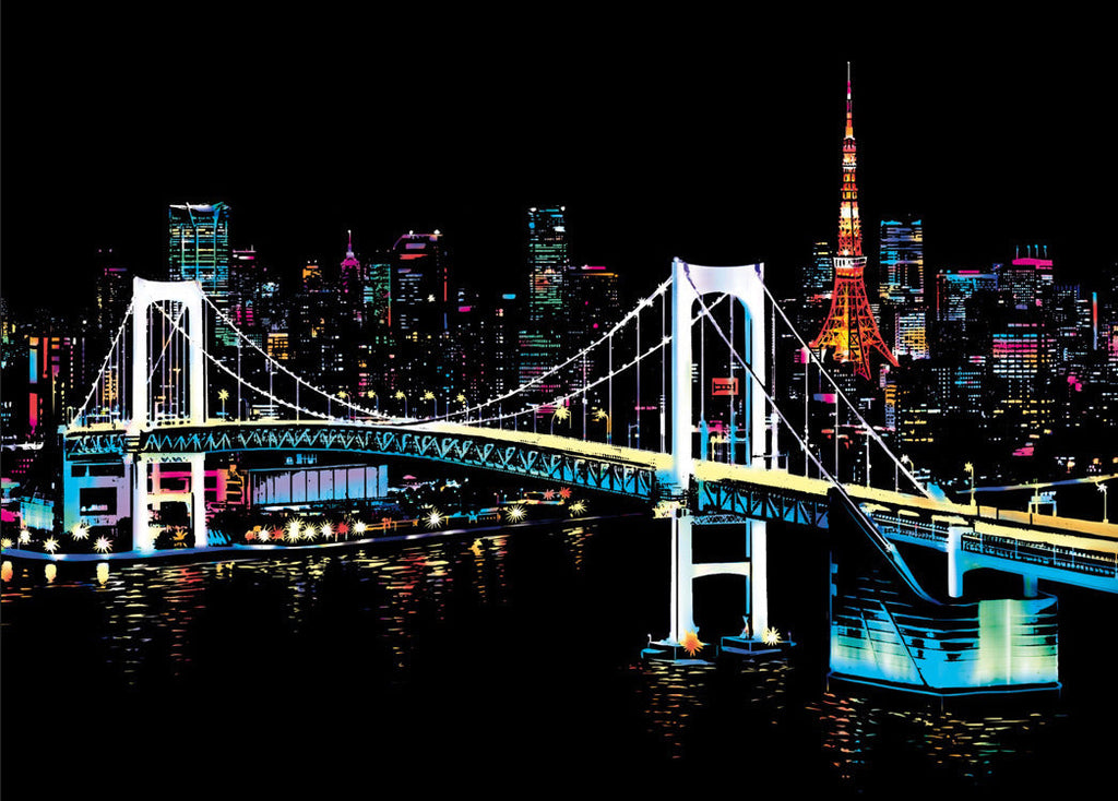 City night scratch painting