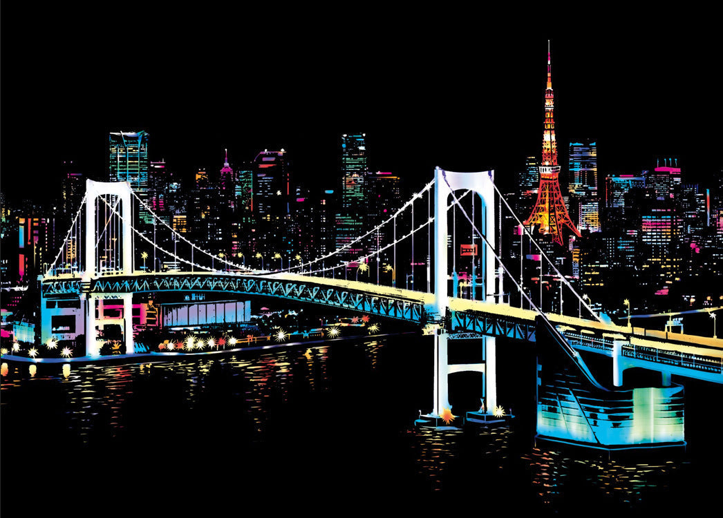 City night scratch painting