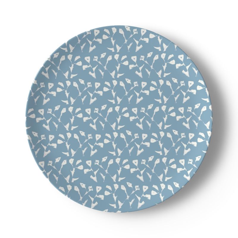 Set of Holiday Blue Genevieve China Plates