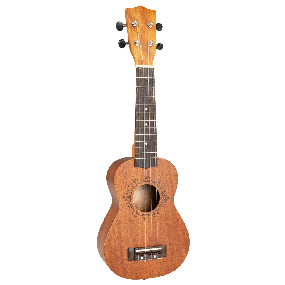 21 Inch Soprano Mahogany Wooden Ukelele Set with Adjustable Strap
