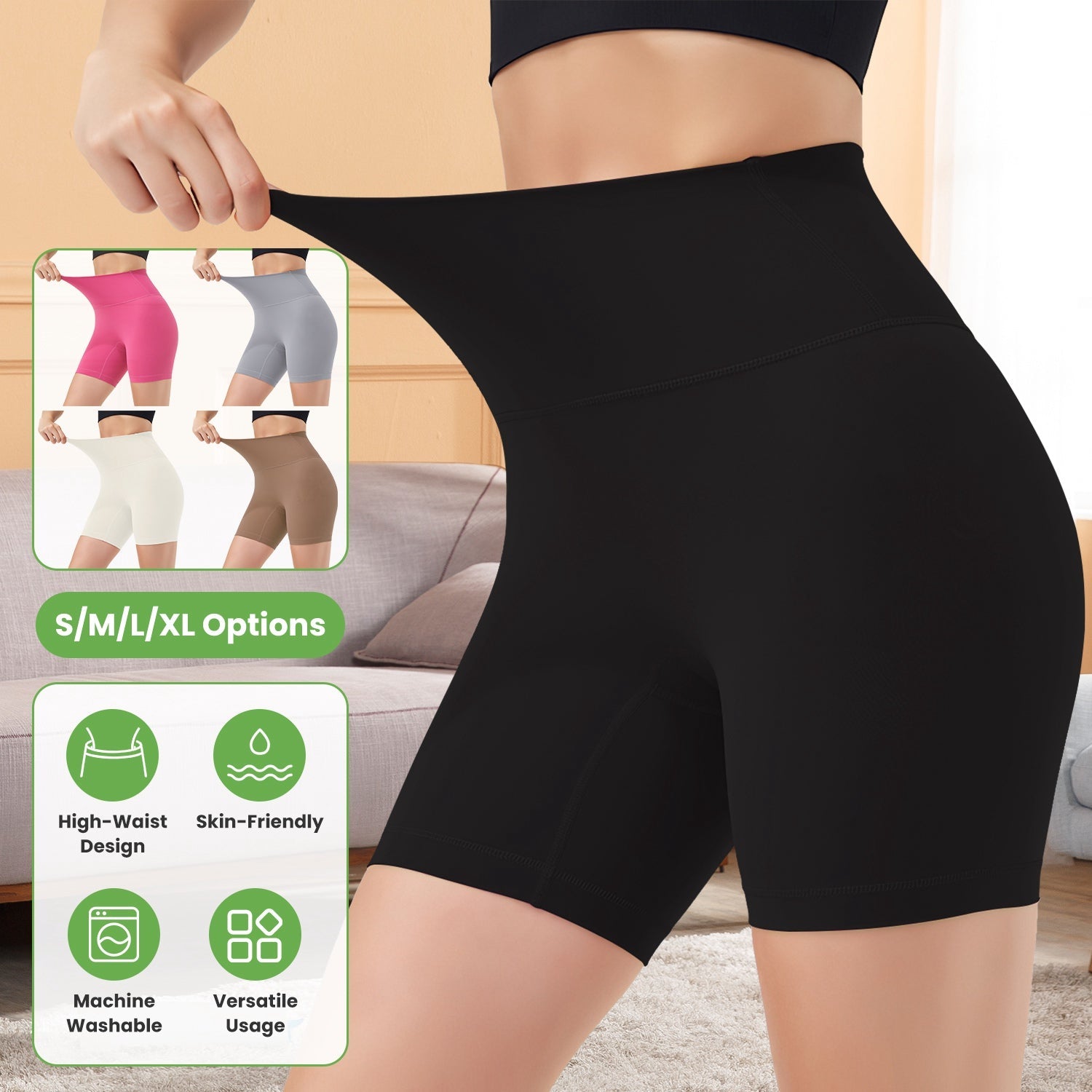 High-Waist Biker Shorts with Tummy Control for Workouts