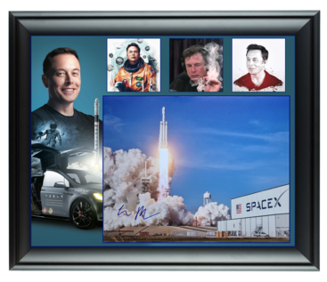 Elon Musk Signed 16x20 Framed SpaceX Tesla Photo ACOA FULL LOA ACOA
