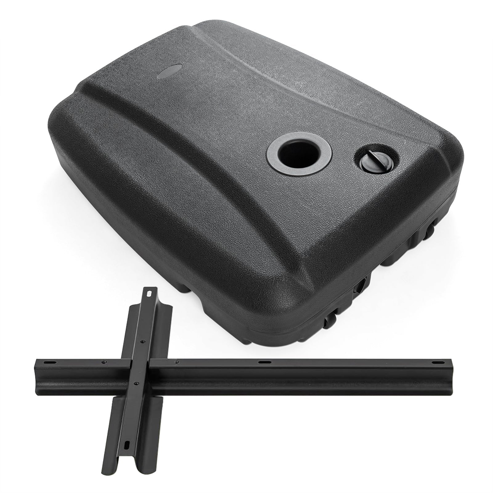 220 LBS Cantilever Patio Umbrella Base Stand with Wheels Fillable offset Umbrella Stand-Black