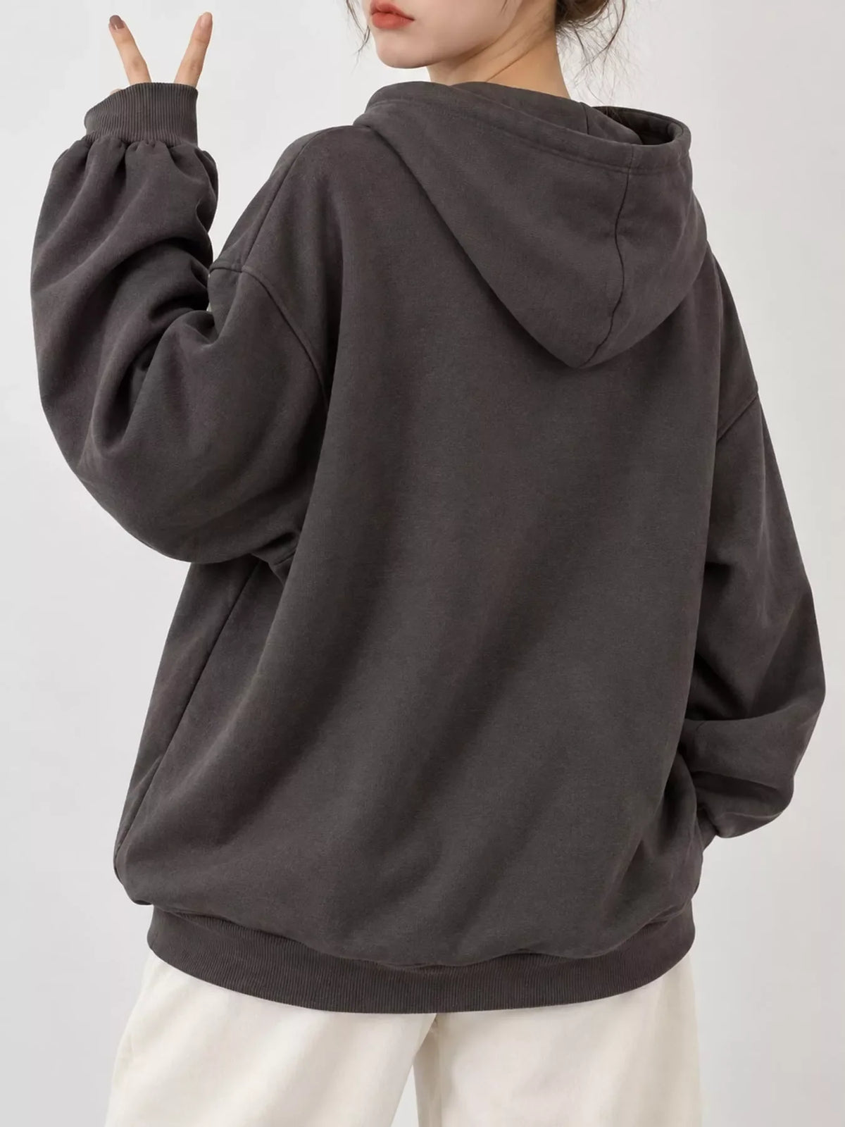 Letter Graphic Long Sleeve Hoodie