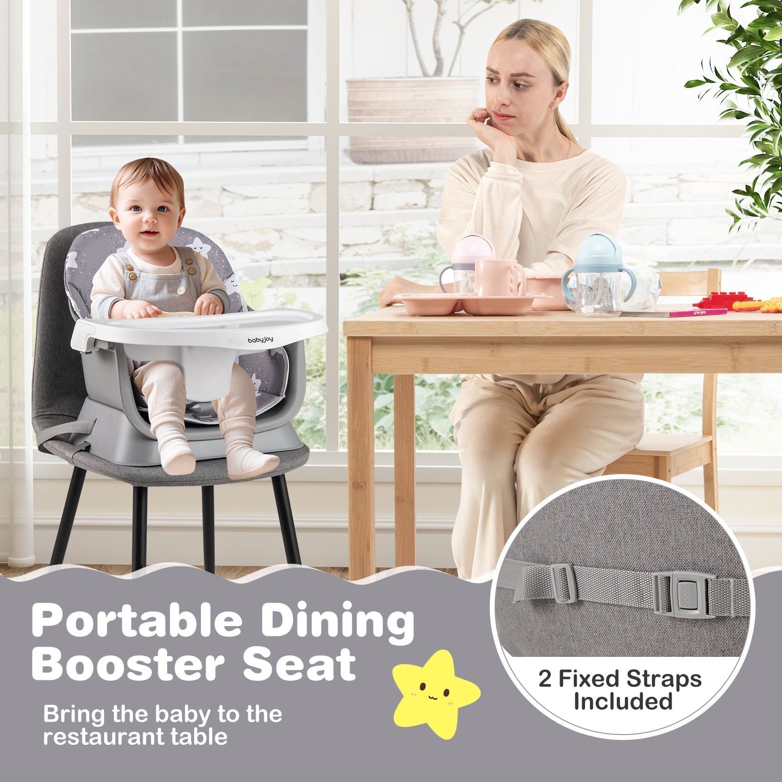 16-in-1 Baby High Chair with Activity Center and Booster Seat for Babies and Toddlers