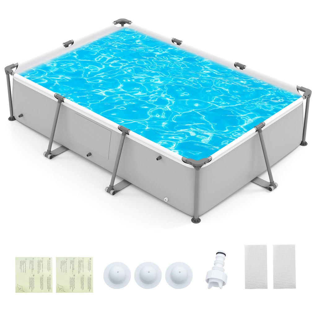 690/978/1158/1617 Gal Outdoor Family Swimming Pool with Metal Frame
