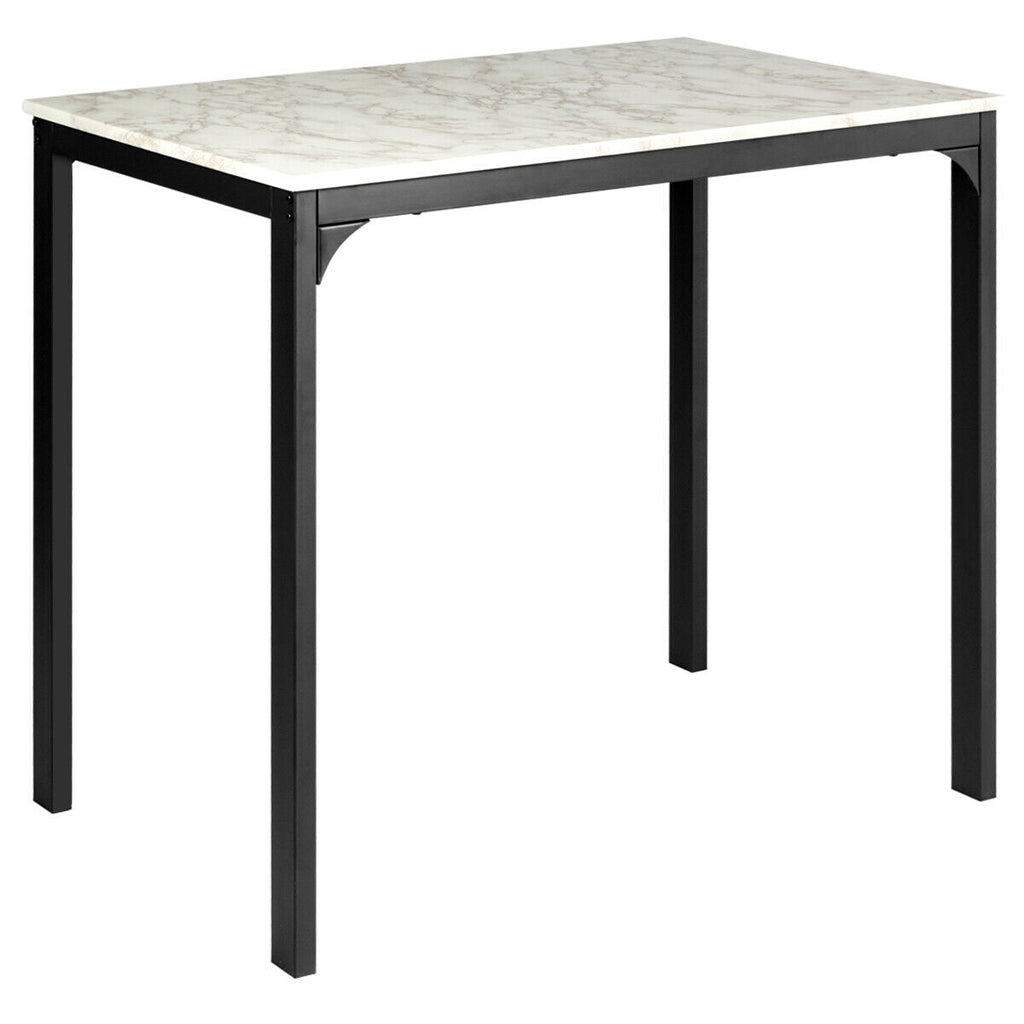 3 Piece Counter Height Dining Set Faux Marble Table