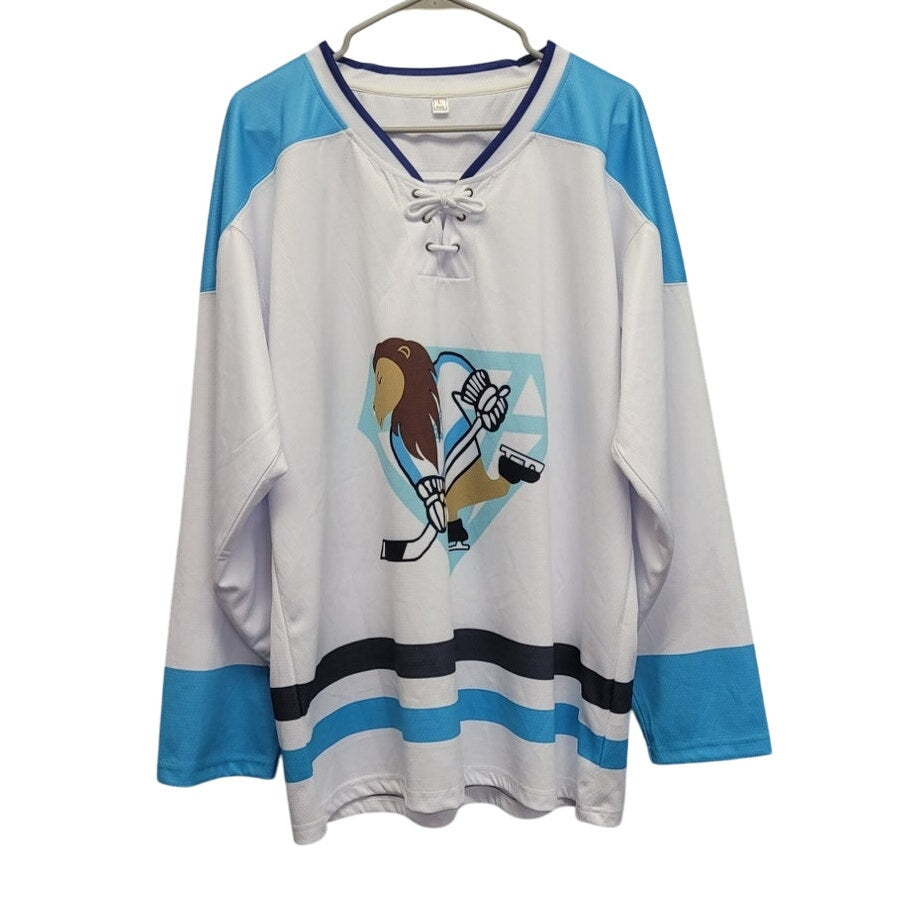 Mens Large 100% Polyester Skating Lion Teaganeh 20 Long Sleeve Lace Up Jersey